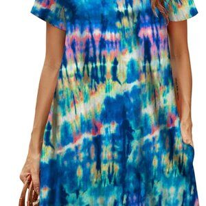 Womens Casual TShirt Dress Loose Fit Summer Beach Dress with Pockets